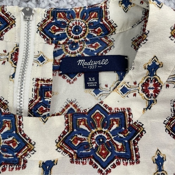 Madewell Top Womens XS Extra Small Silk T-Shirt Vintage Inspired Short Sleeve - Picture 4 of 6